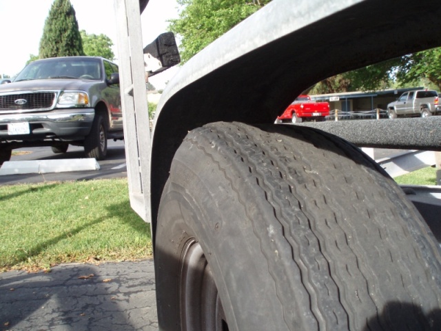 Dora Jean's tire woes, 3 of 4 tires developed blisters on way to Rio Vista.