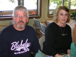 (Pat Anderson) Fred and Robbin (Anita Marie) at Floathouse Restaurant Gorge Harbour 9-10-05