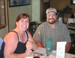 (Pat Anderson) Susan and Tom (Susan E) at Floathouse Restaurant Gorge Harbour 9-10-05