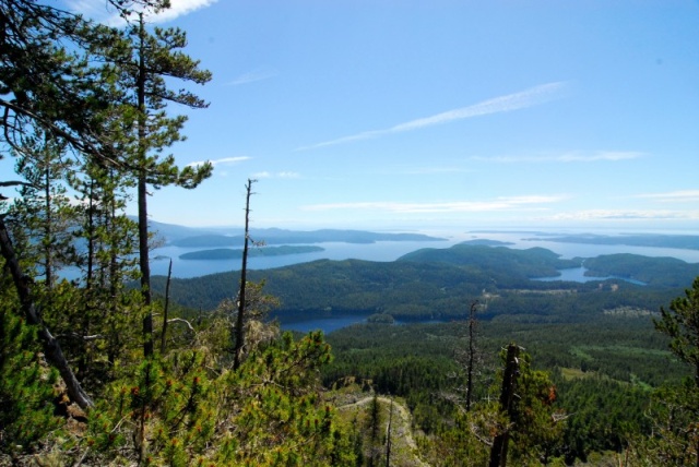 View from the top of a hike from Roscoe Bay