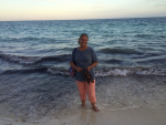 Daryl on beach at Port Lucaya