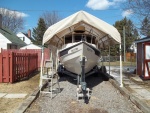 4/7/2011..removed tent sides.starting process for bottom painting