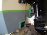 4/24/2011..transom,1st coat of ( Grey )epoxy