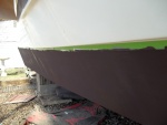 4/5/2011..Pettit Hydrocoat goes on very easy/i wetted the hull first.I ordered another Quart of 2000e, there wasn't much left in the can ( probably enough to do the job )but i didn't want to take the chance.I applied the 4th coat of 2000e good and thick.