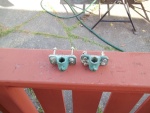 08/10/2011..removed these  fittings from the inside gunnels..guess they are fitting from a previous CrabPot puller 