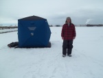 03/01/2012..My New Shappell Ice House 6000.fishing for Whitefish on  the Canadian Recreational Lock.
