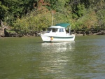 Smallest boat in floatilla, Nate Leonard
