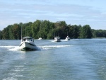 The convoy entering the Erie Canal from the Cayuga-Seneca Canal.