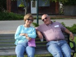 Becky and Fred waiting for the Hunky Dory Taxi