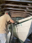 Gelcoat spider crack removal. What a nightmare to repair, or so I thought until I consulted with Andy of Boatworks Today. He convinced me to just abandon the gelcoat and completely sand it off wherever there was spider cracking, put new fiberglass over those areas, and then paint the boat with a high quality marine exterior paint like Alexseal. So the sanding begins...