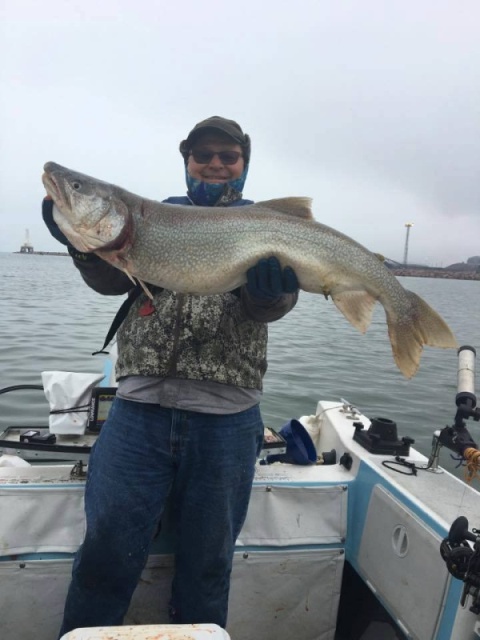 17 lb lake trout caught near Hammond, IL at the far South end of L. Michigan.