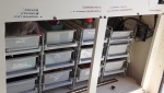 New multi-shelf and slider trays under Galley