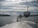 Looking east between McNeil and Anderson Islands toward Mt. Rainier