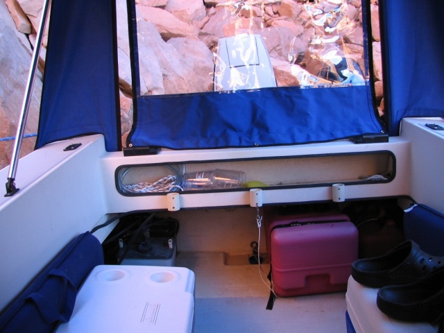 Inside with camper on