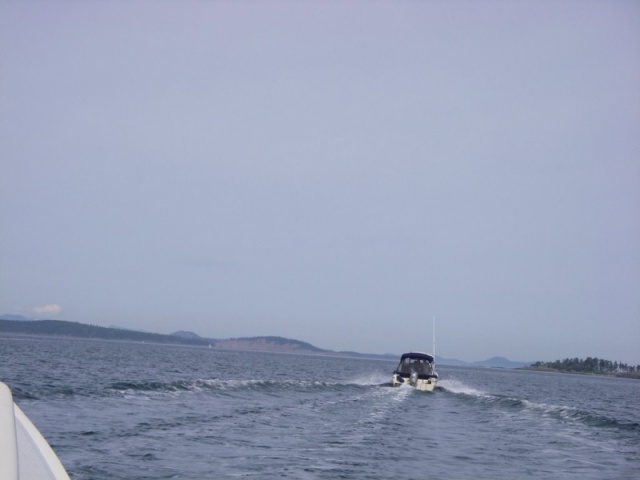 Two 16 Anglers heading towards Neck Point on Shaw Island