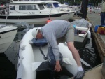 Greg's putting a motor on
a dinghy