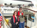 Visiting Texans, 
Martha and Mitch, 
onboard the 'Sleepy-C'