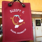 Banner for Sleepy C won as door prize at potluck!