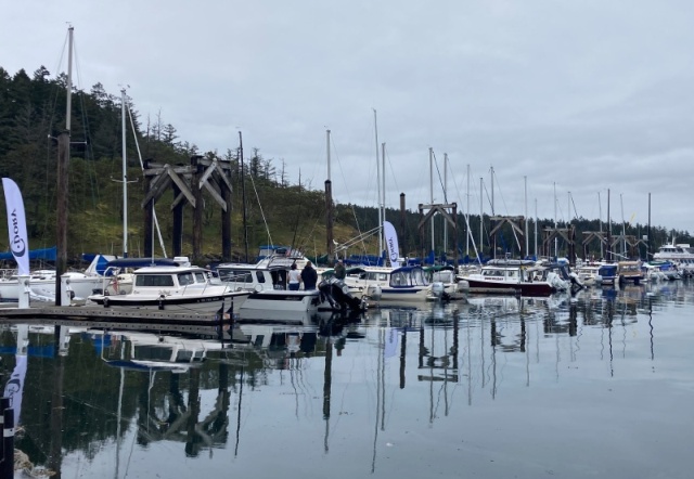 Friday Harbor Dock with C-Dory Flags