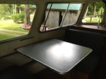 Dinette table port side, looking forward