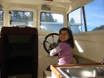 Kally at the helm