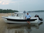 Beached on one of several natural sand beaches