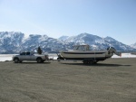 At Kluane Lake 2009 on the Alaska Hyw. in the Yukon.  Lake still frozen.