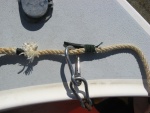 6/29/2012. Homemade buoy latch on my anchor line in the 
