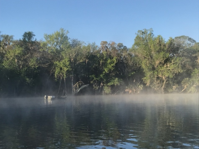 Net fisherman doing his thing in the fog at DeLeon Springs.