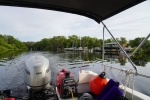 Across Crescent Lake to Bull Creek Fish Camp, as we leave