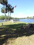 View from the C Dory memorial bench toward the flag pole.
