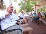 John and Eileen listen intently--others seem to be enjoying the siesta. 