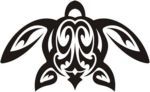 Honu's logo.  A traditional Hawaiian rendering of the sea turtle.