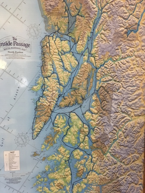 Laminated chart of SE Alaska & our tracks on it