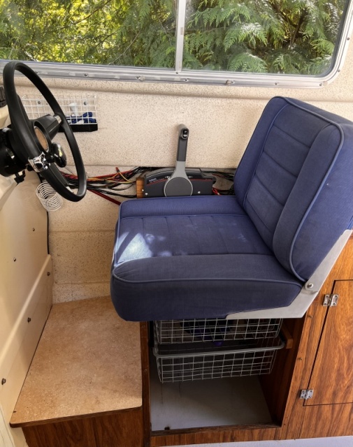 Upgraded After Market Captains Seat - Scored at the C-Dory Factory Garage Sale