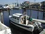 Captain's Choice at Tidewater Yacht Marina, Portsmouth VA.  Navigator in cockpit, RADM Bill Wyatt USN (Ret)