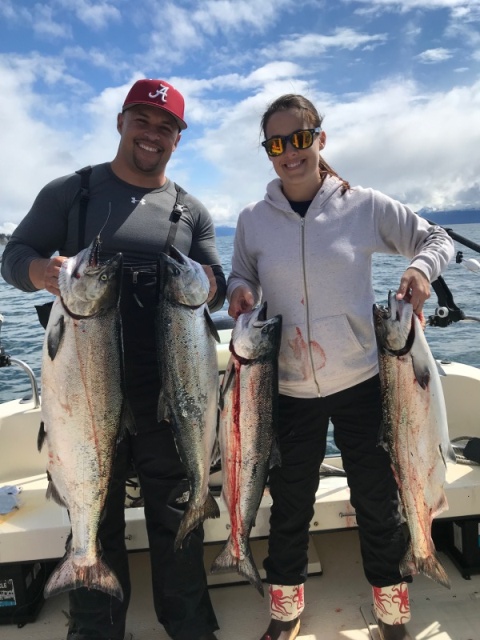 Gary & Kayla with a limit of K-Bay kings!!