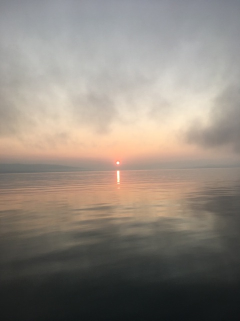 leaving Homer Harbor 7-7-19 Smoke on water Fire in sky?