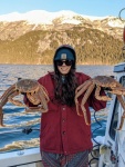 Dr. Kay Sturm & first ever crab!!