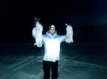 Dr. Kay Sturm & her first Snowshoe Hares of 2020. She makes the best darn rabbit stew / soup you ever had!!