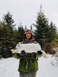 Dr. Mike Sturm with the biggest Snowshoe Hare I have ever seen.