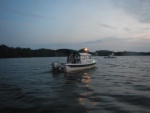 The fleet departing River's Rest Marina at 0530 (yes, the photo quality is not so great)