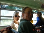Jo and Dan (NOOTKA) on the 'hippie bus' enroute to the Hummingbird Pub