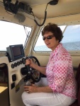 Nancy at helm off St George Island