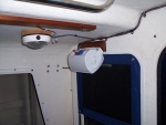 speaker, starboard side, rotated toward the cockpit