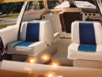 Two seats for four people capacity plus step aboard and storage
