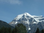 Rare clear view of Mount Robson