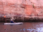 George in a pedal kayak