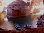 Traveler and Daydream on Beach Under Large Overhang at Fifty Mile Canyon - Another Shot 9-22-09