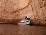 Home made boat from BC, Canada up Secret Canyon.  Were invited and attended the Gathering at Oak Canyon